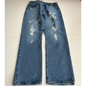 Levi's Premium Women 501 Original Fit Mid Rise Straight Leg Jeans W26xL30 Blue